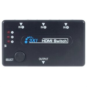 3-port HDMI Switch with Remote Control - Black