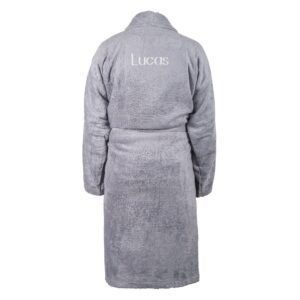 Bathrobe for Men With Text - Grey S/M