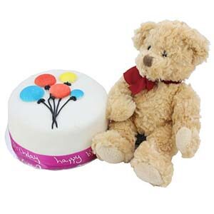 Balloon Celebration Cake with Bear