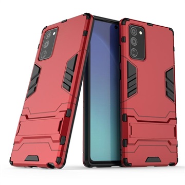 Armor Series Samsung Galaxy Note20 Hybrid Case with Kickstand - Red