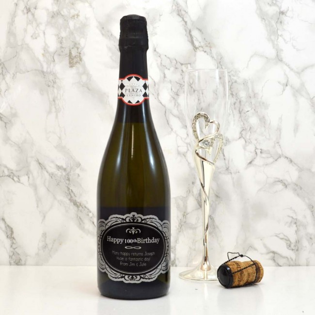 100th Birthday Prosecco Gift With Personalised Label
