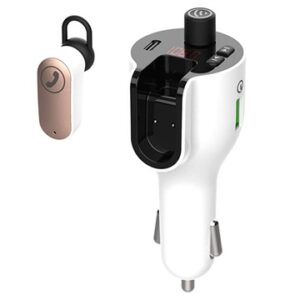 3-in-1 Car Charger with FM Transmitter & Bluetooth Headset G52 - White
